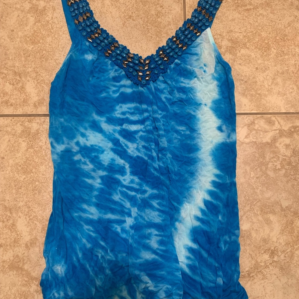 INC Blue Tie-Dye Top
